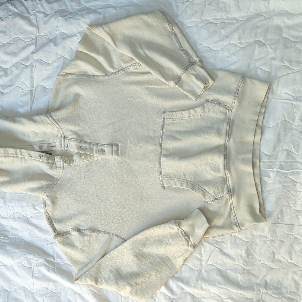 J. Crew Hoodie Sweatshirt (Off-White/Natural) 100% Cotton